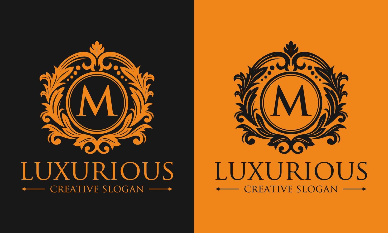 Floral Heraldic Luxury circle Logo template in vector for Restaurant, Royalty, Boutique, Cafe, Hotel, Jewelry, Fashion and other vector illustration