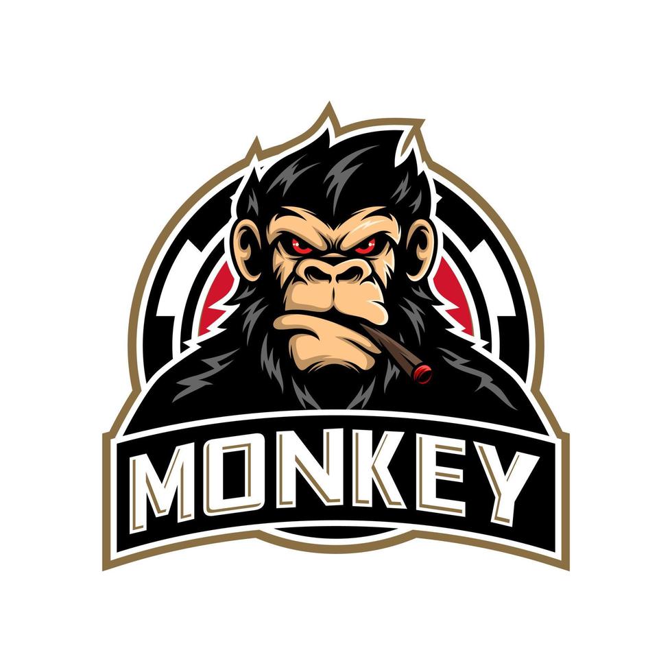 cool monkey logo design vector illustrator