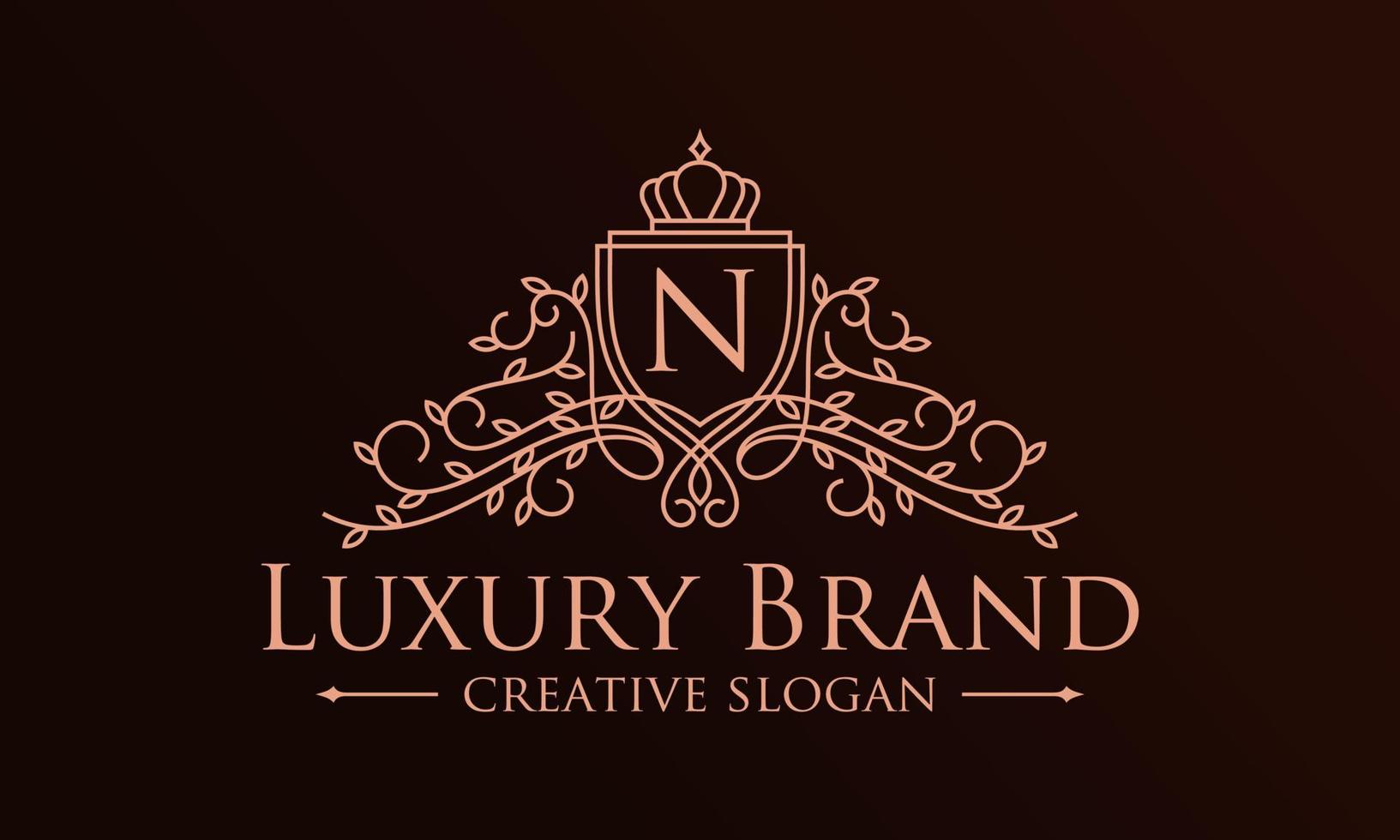 Floral Heraldic Luxury circle Logo template in vector for Restaurant, Royalty, Boutique, Cafe, Hotel, Jewelry, Fashion and other vector illustration