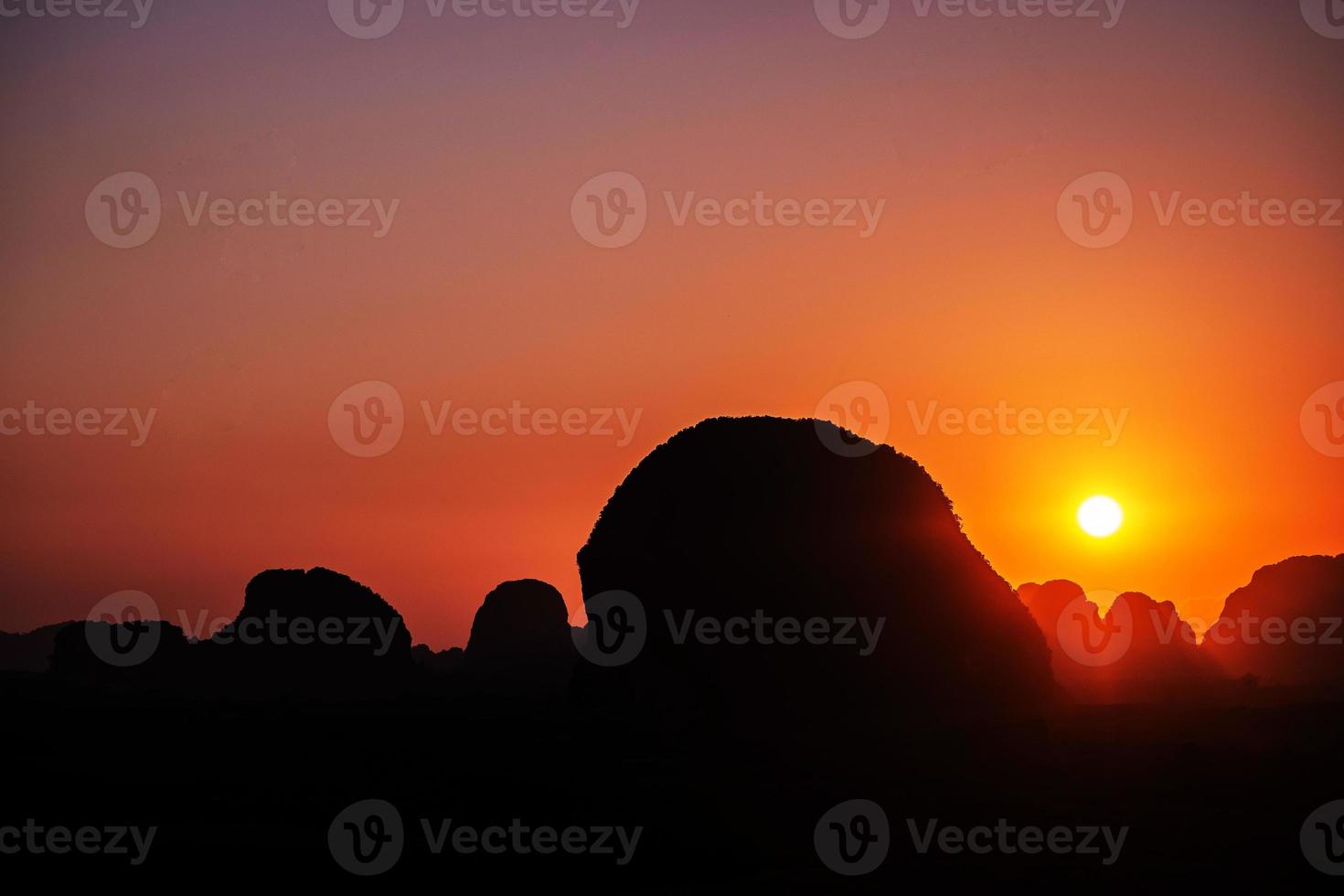 landscape Mountain with sunset in Krabi Thailand photo