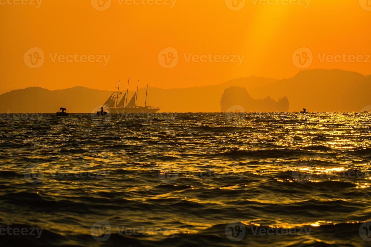sunset over on  the sea photo
