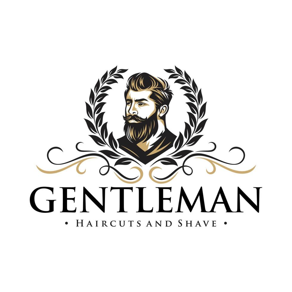 Beard Logo Vector Illustration, Barbershop Logo template, Haircut men  vector 6627155 Vector Art at Vecteezy