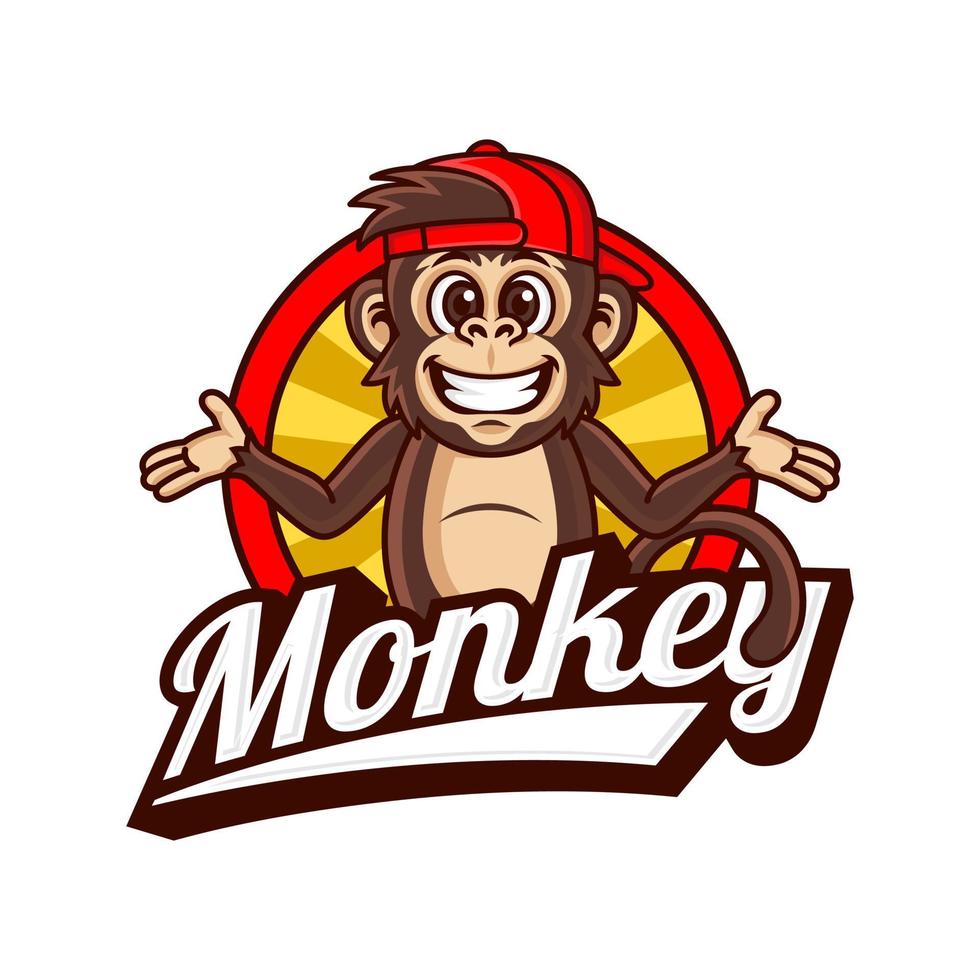 cool monkey logo design vector illustrator