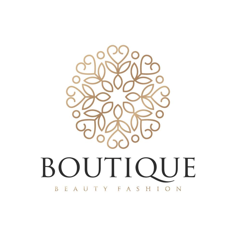 Floral Heraldic Luxury circle Logo template in vector for Restaurant, Royalty, Boutique, Cafe, Hotel, Jewelry, Fashion and other vector illustration