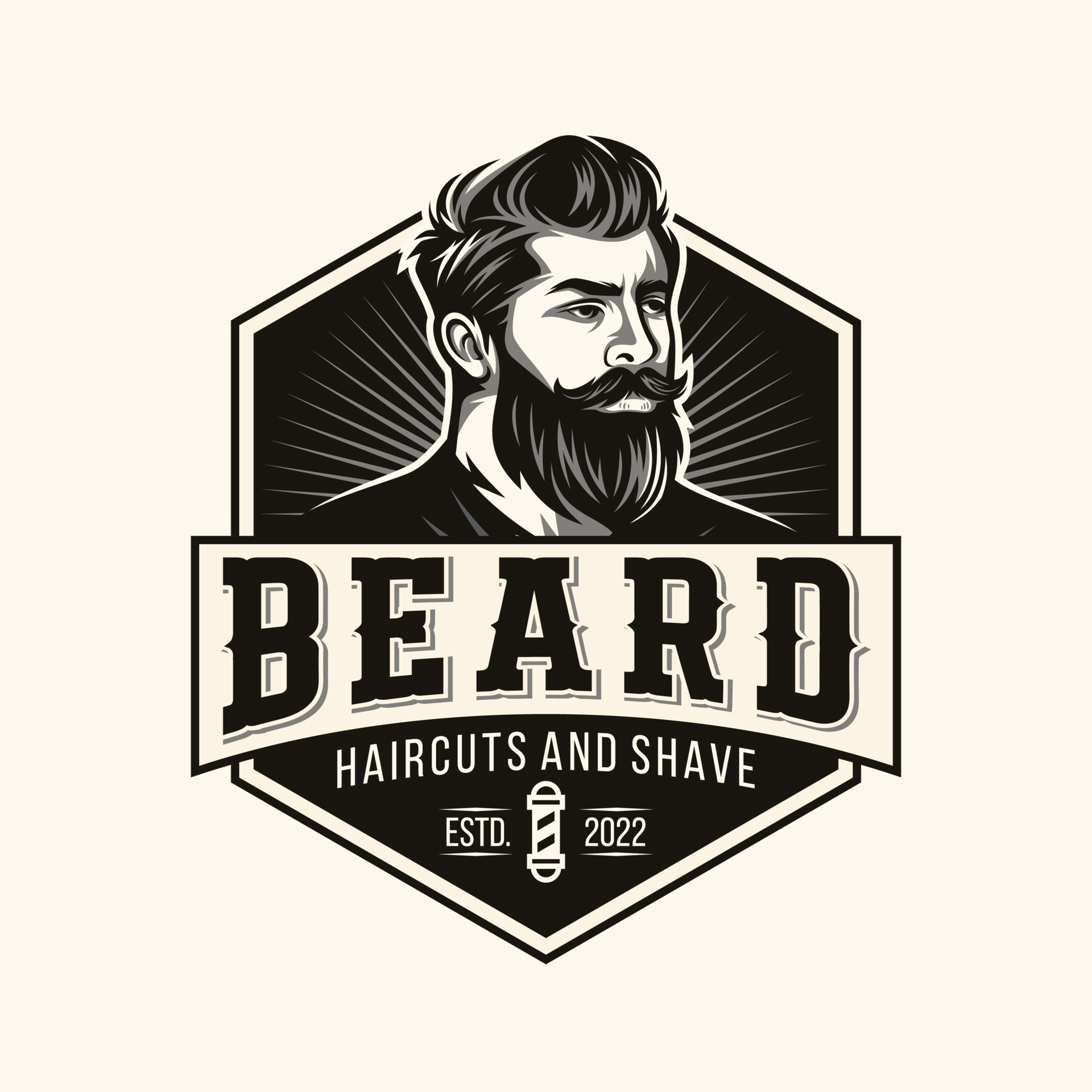Beard Logo Vector Illustration, Barbershop Logo template, Haircut men  vector 6627318 Vector Art at Vecteezy