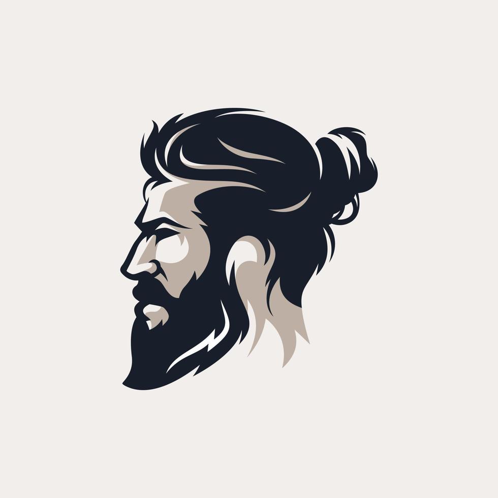 Beard Logo Vector Illustration, Barbershop Logo template, Haircut men vector