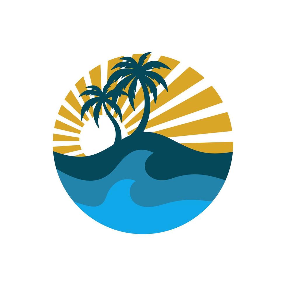 plantilla de vector de diseño de logotipo de playa