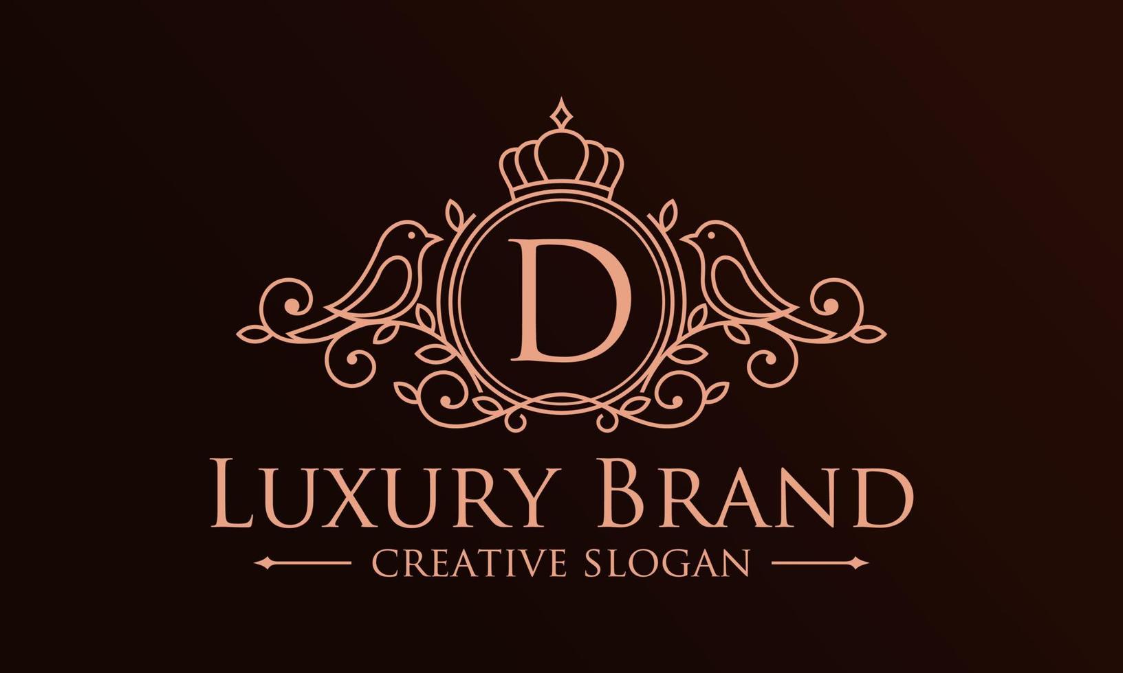 Floral Heraldic Luxury circle Logo template in vector for Restaurant, Royalty, Boutique, Cafe, Hotel, Jewelry, Fashion and other vector illustration