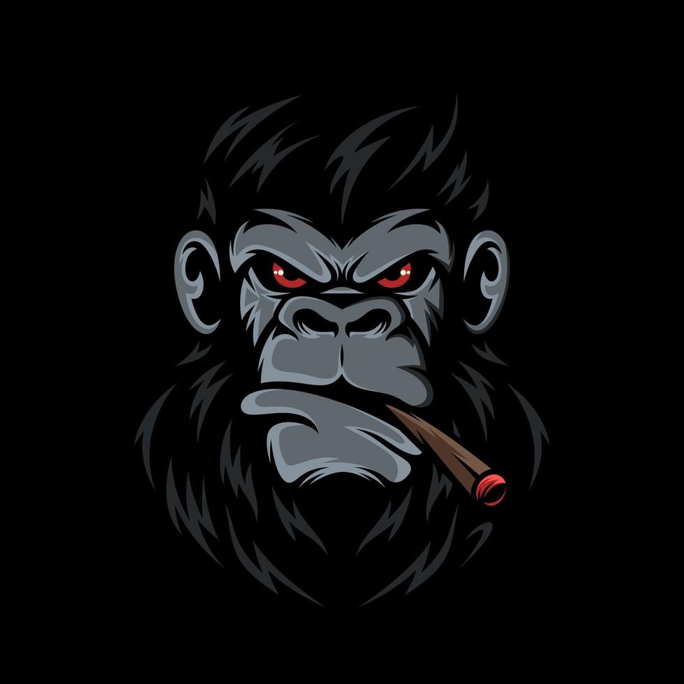 cool monkey logo design vector illustrator