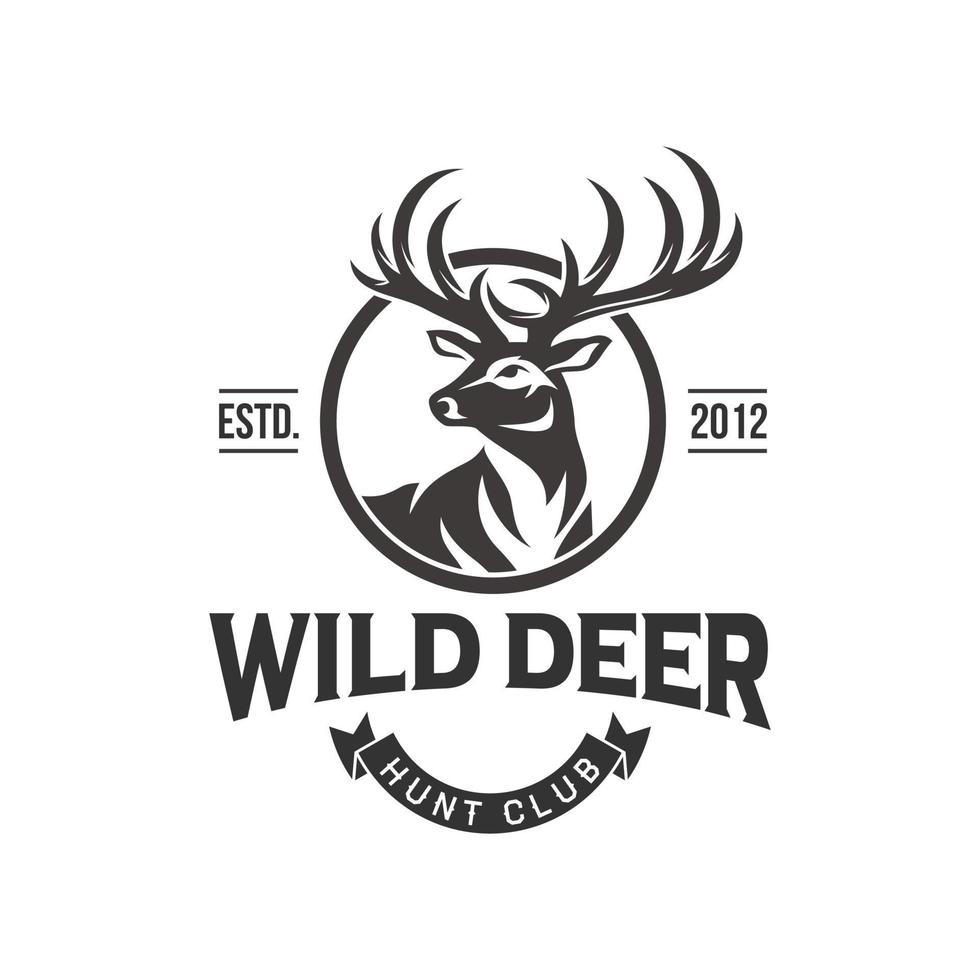 Vintage deer hunter logo design template 6627377 Vector Art at Vecteezy