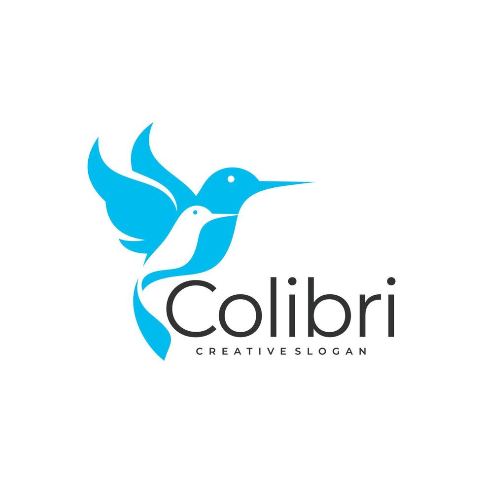 abstract colorful hummingbird colibri bird logo line outline monoline vector icon illustration