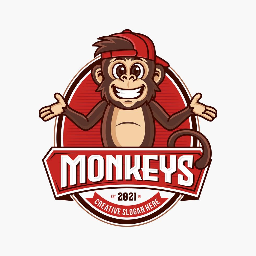 cool monkey logo design vector illustrator