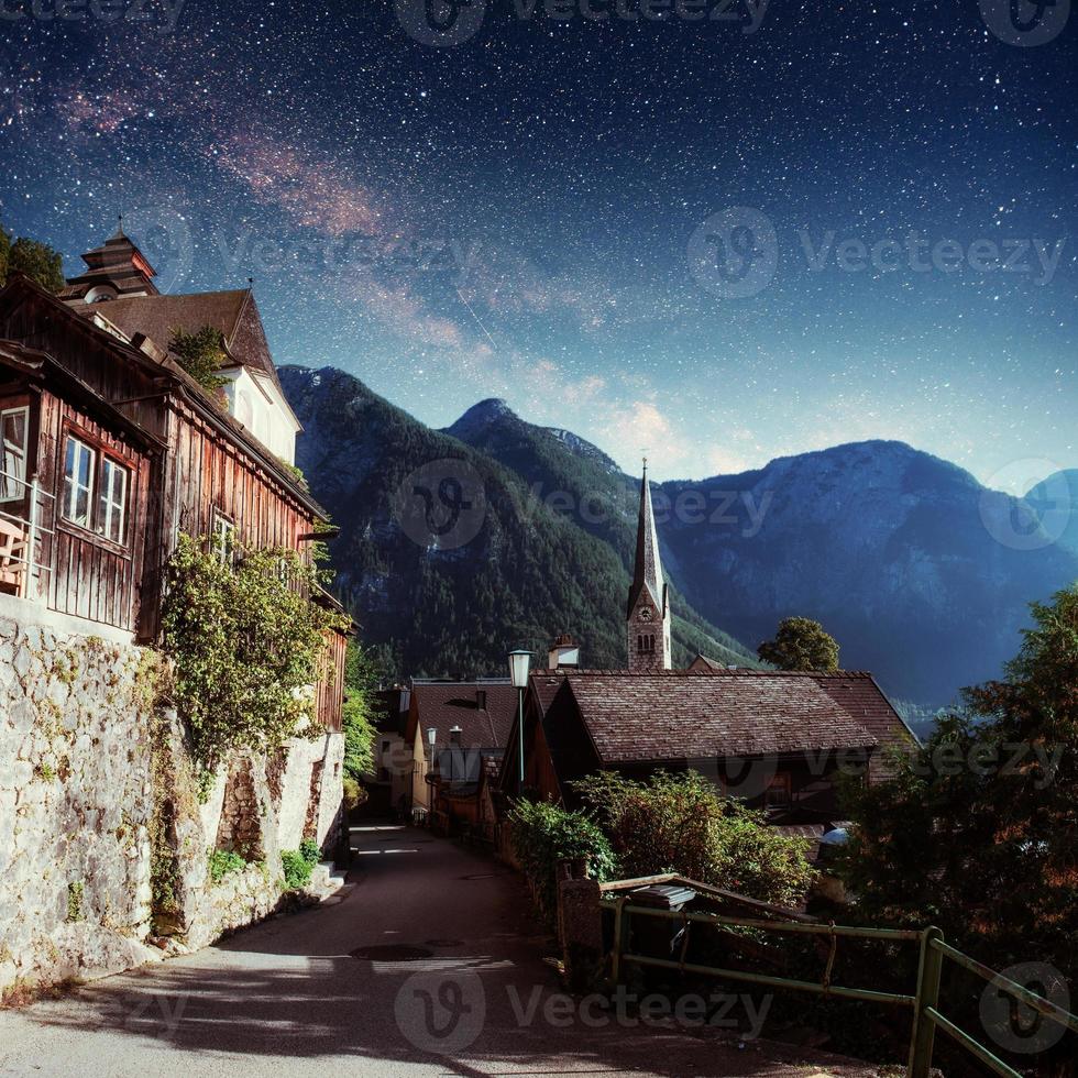 Scenic panoramic view of the famous mountain village photo