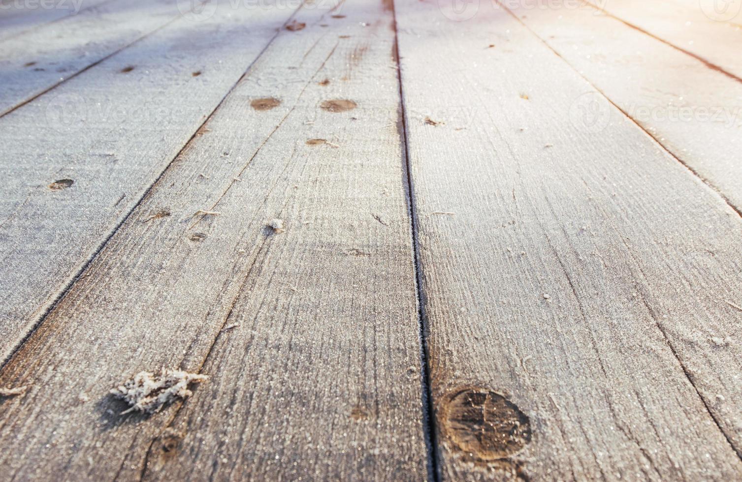 Blue wood texture with snow christmas background photo