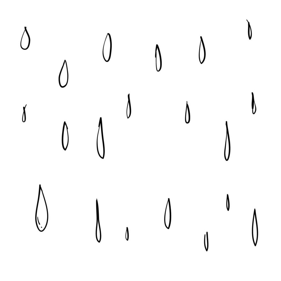 ilustración de doodle de gota de agua de diseño de forma linda simple vector