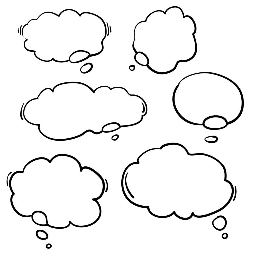 handdrawn think bubble for social network, app, wallpaper and poster with creative cartoon style.vector vector