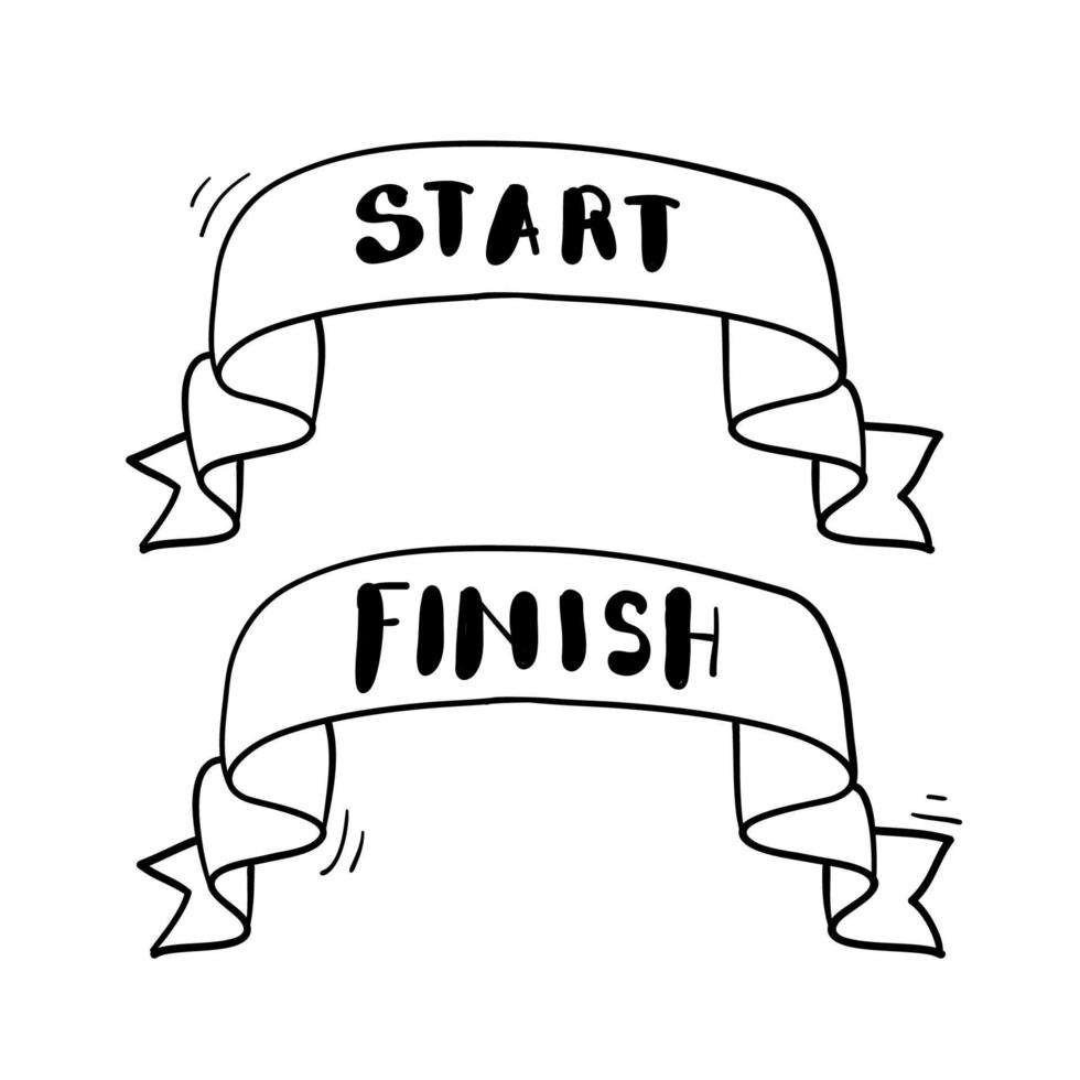 finish line / cartoon vector and illustration, hand drawn style, isolated  on white background. Stock Vector