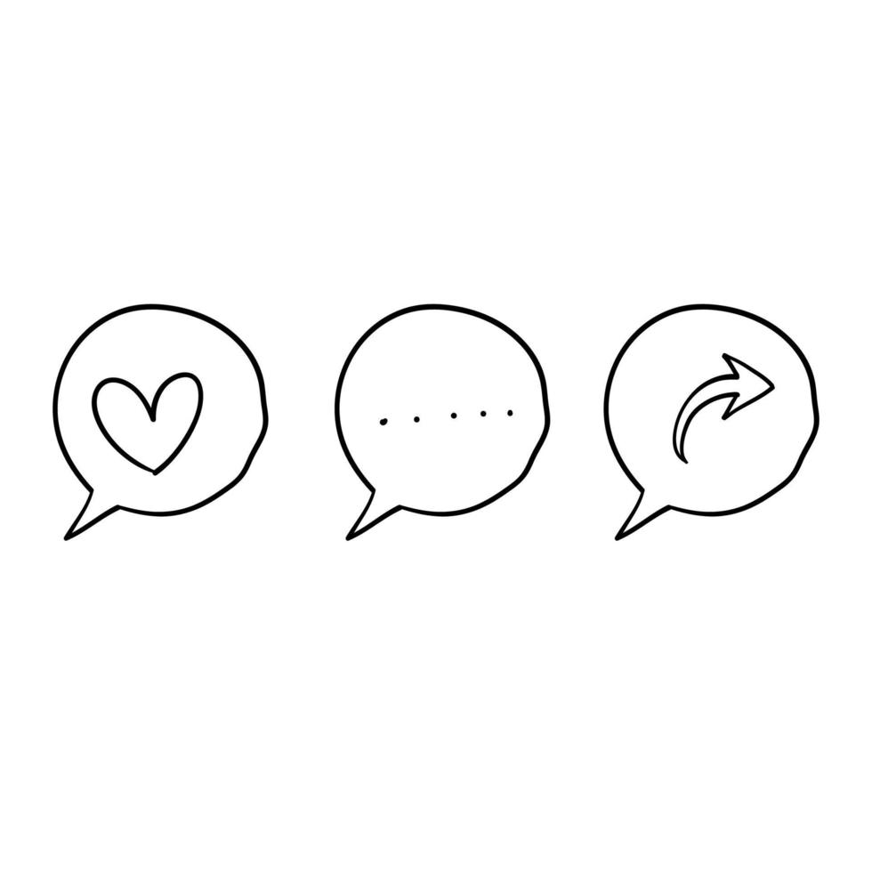 like comment share icon illustration with hand drawn doodle style vector