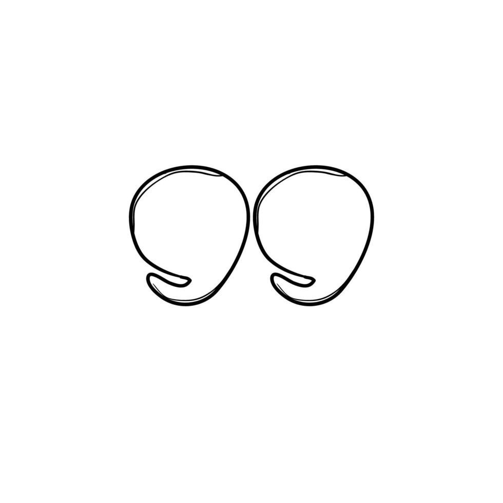 Quotes marks. Quotation marking speech punctuation excerpt commas double comma. Remark button vector set with hand drawn doodle style vector