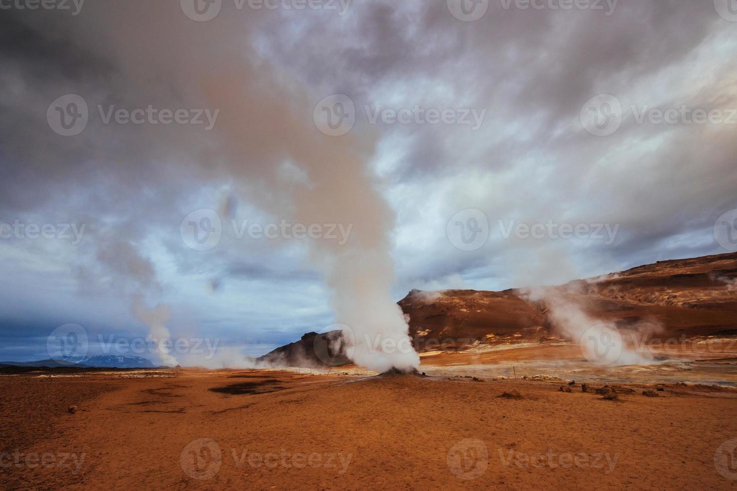 área geotérmica hverir. ubicación lugar lago myvatn foto