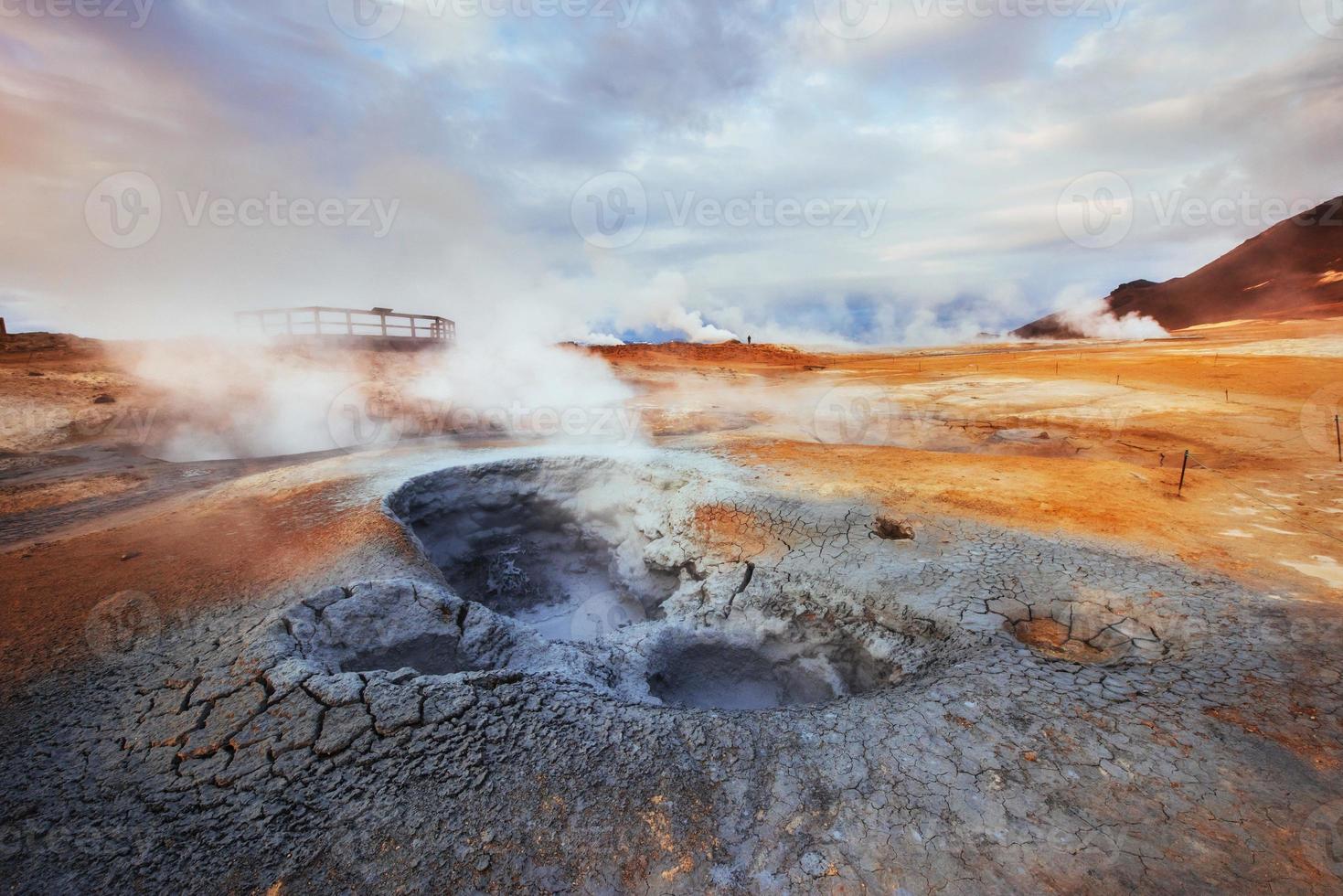 Geothermal area Hverir. Location place Lake Myvatn photo
