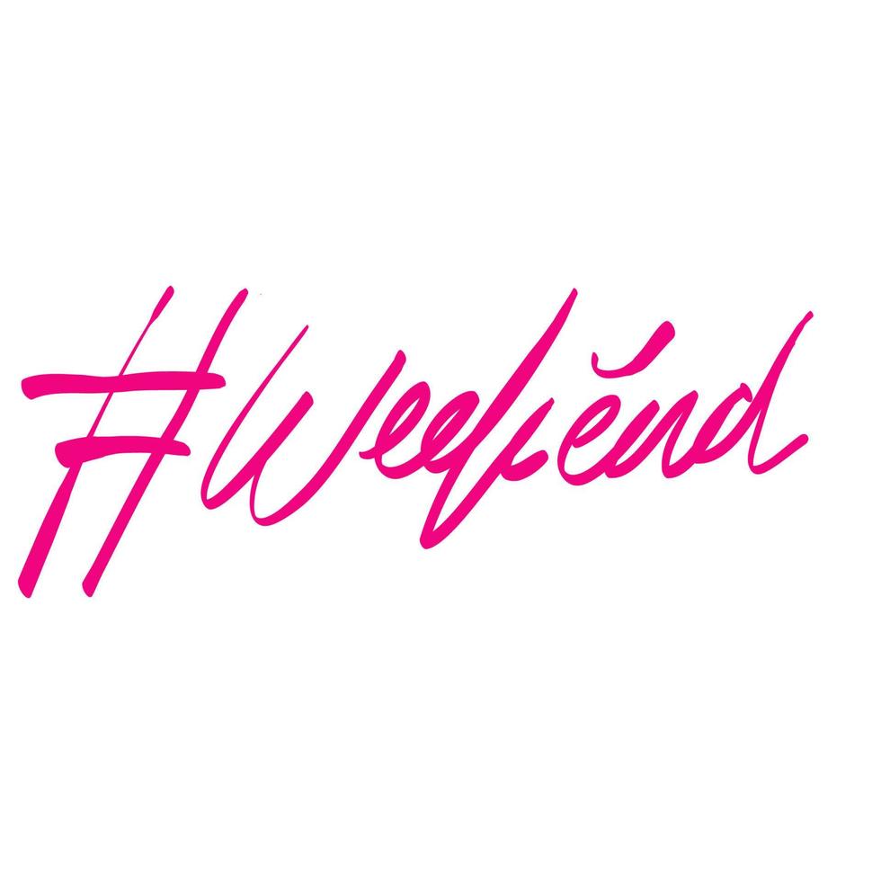 handdrawn Hashtag weekend phrase. Modern vector brush calligraphy doodle
