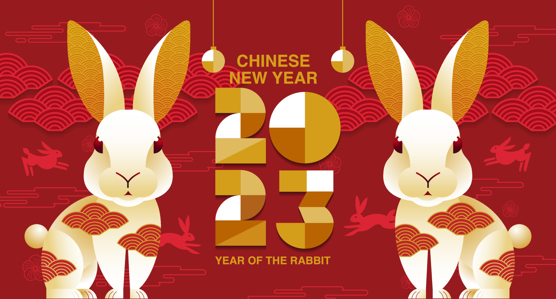 Lunar new year, Chinese New Year 2023 , Year of the Rabbit , Chinese  Traditional 6628455 Vector Art at Vecteezy