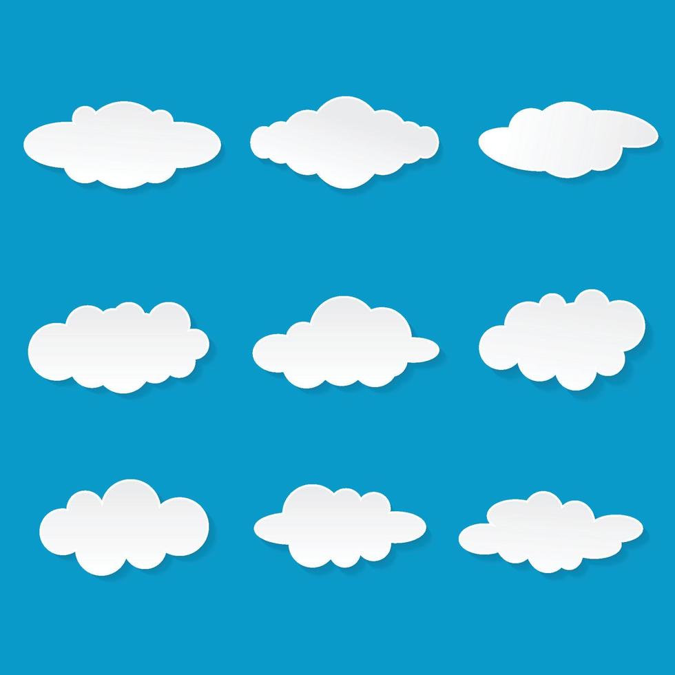 ilustración vectorial de la colección de nubes. vector