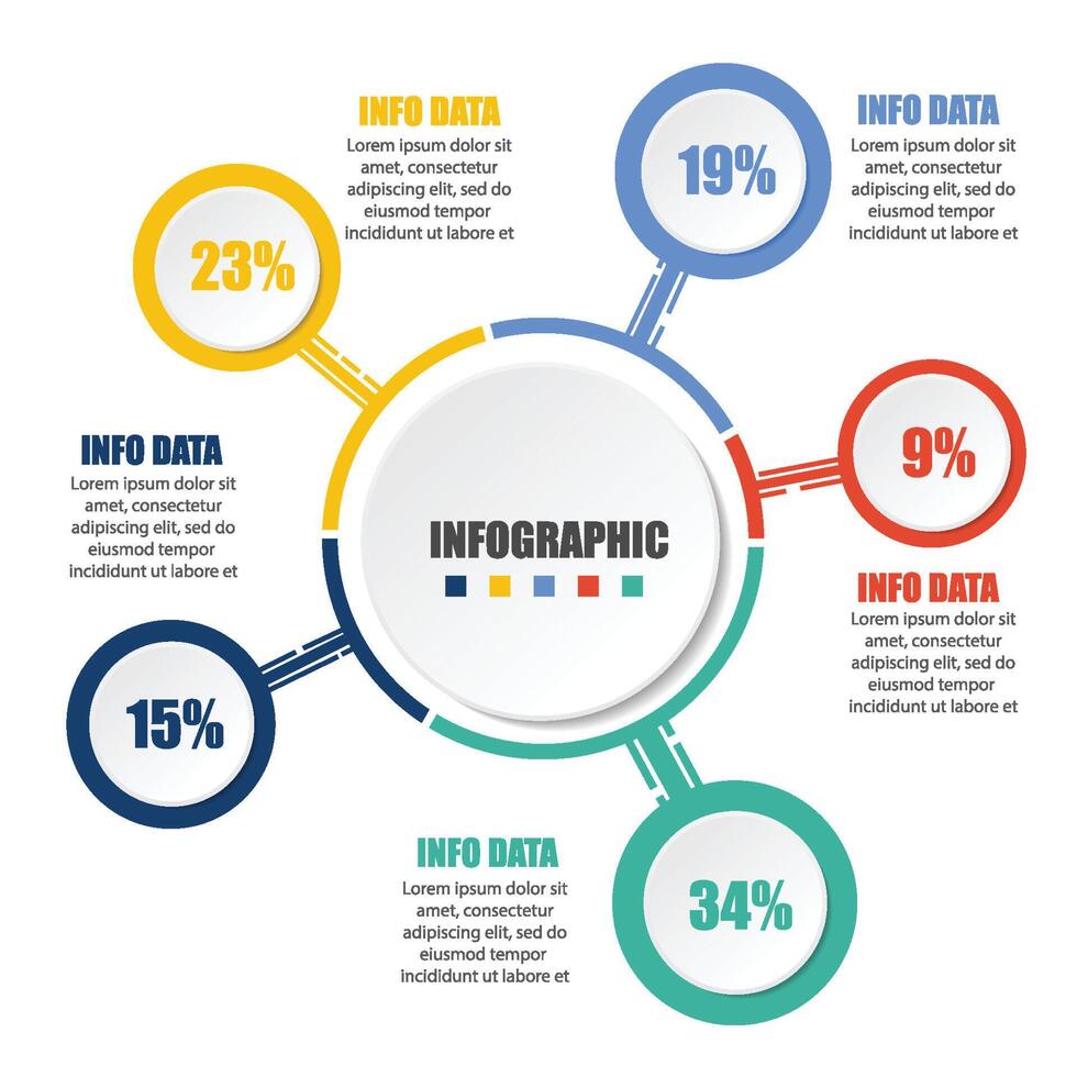 plantilla de opciones de infografía abstracta. ilustración vectorial se puede usar para diseño de flujo de trabajo, diagrama, opciones de pasos comerciales, banner, diseño web. vector