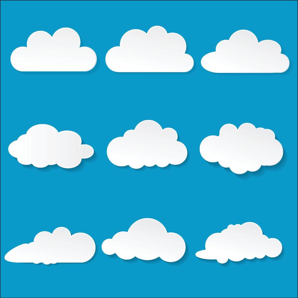 Vector illustration of clouds collection