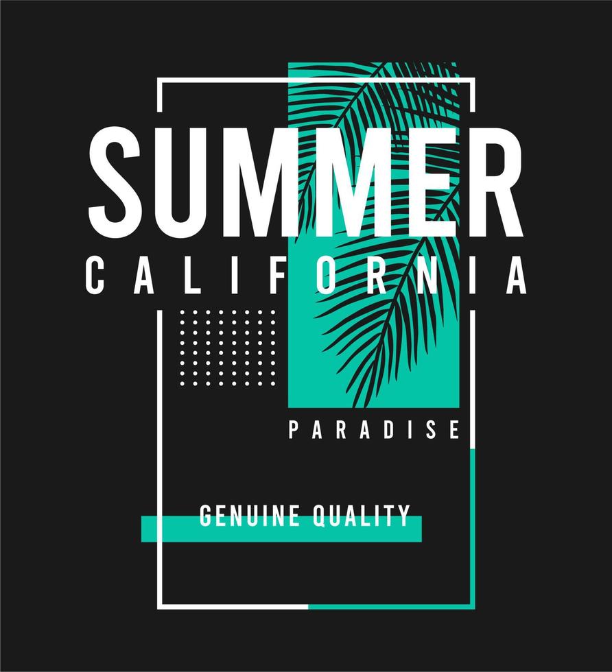 tipografía de verano de california... vector