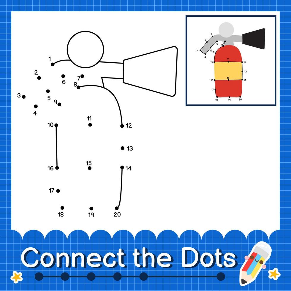 Connect the dots counting numbers 1 to 20 puzzle worksheet vector