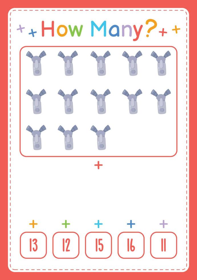 How many activity counting game for kids vector