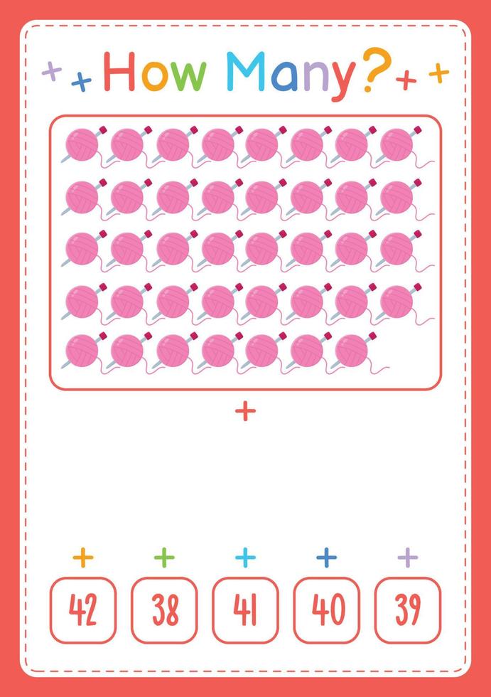 How many activity counting game for kids vector