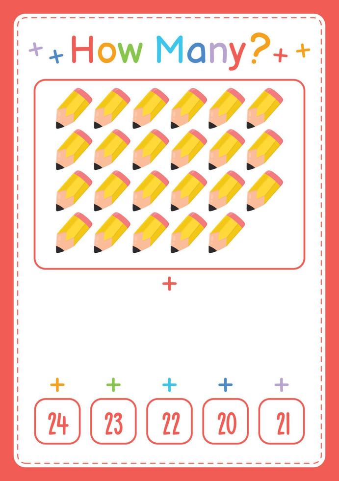 How many activity counting game for kids vector