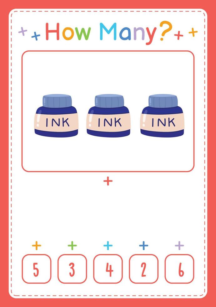 How many activity counting game for kids vector