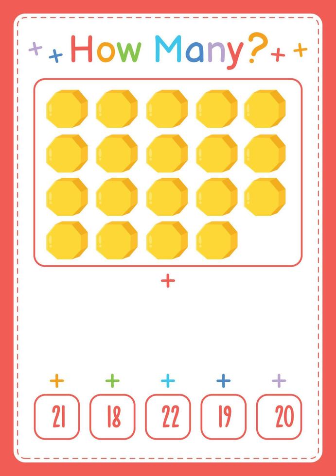 How many activity counting game for kids vector