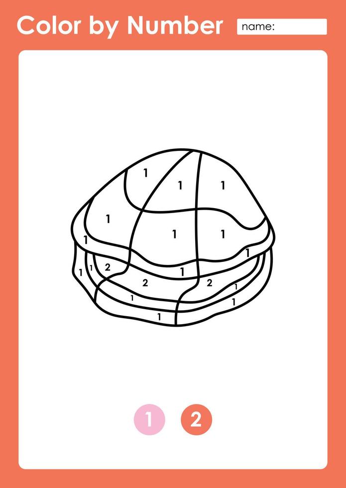 Color by number worksheet for kids learning numbers by coloring oyster 
