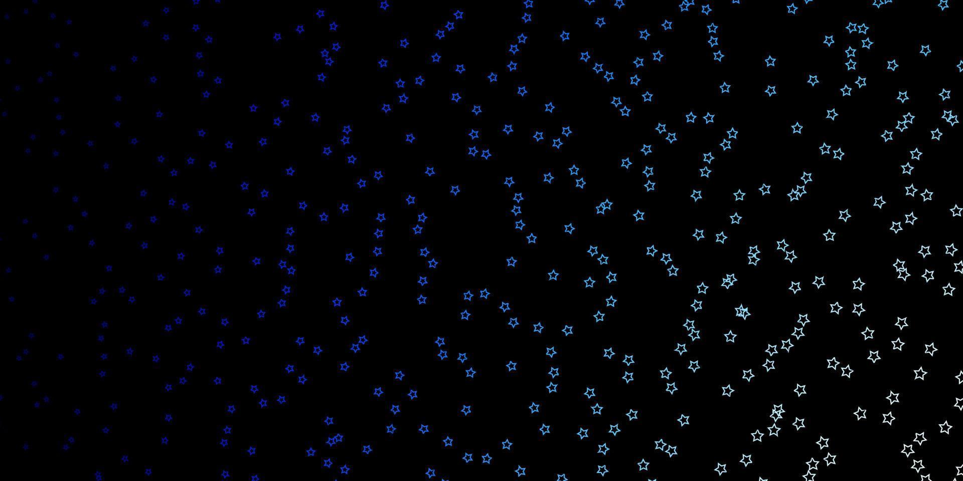 Dark BLUE vector texture with beautiful stars.