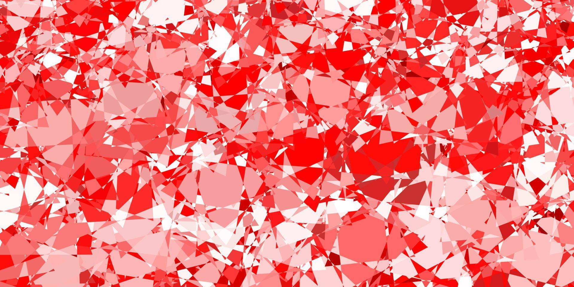 patrón de vector rojo claro con formas poligonales.