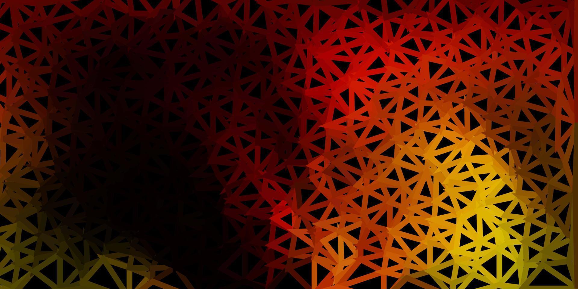 Dark red, yellow vector triangle mosaic wallpaper.