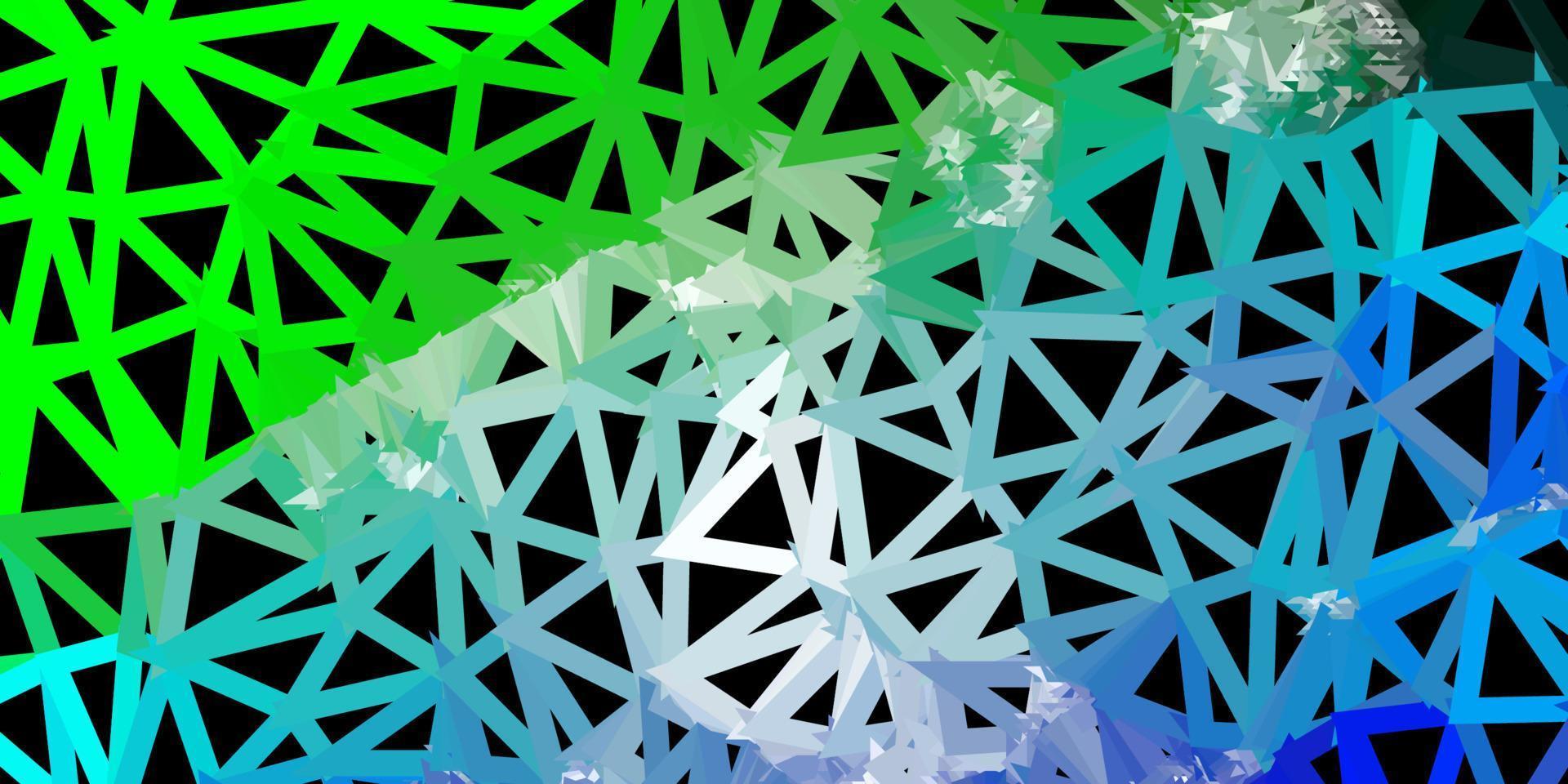 Telón de fondo poligonal de vector azul claro, verde.