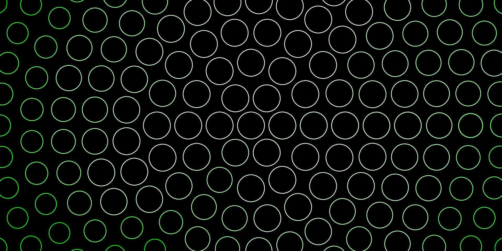 Dark Green vector layout with circles.