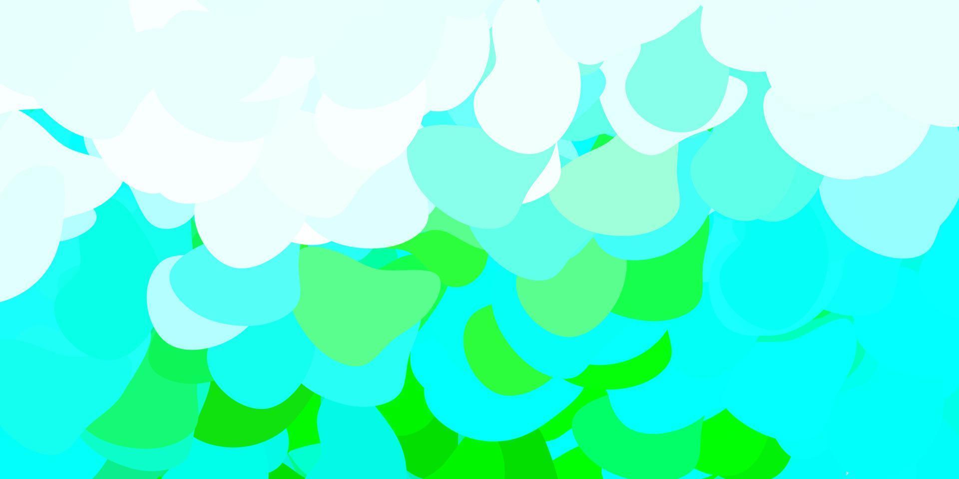 Light blue, green vector background with random forms.