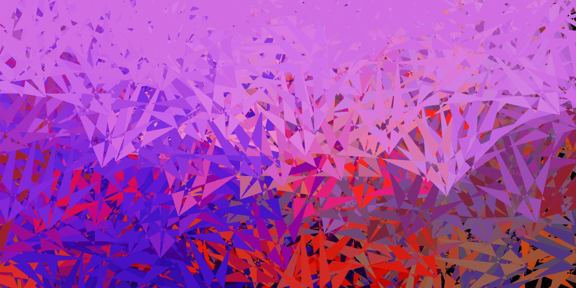 Dark blue, red vector background with triangles.