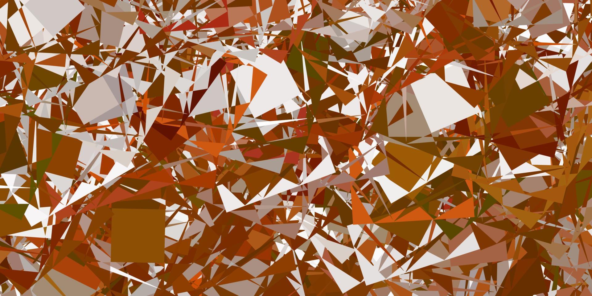 textura de vector naranja claro con triángulos al azar.