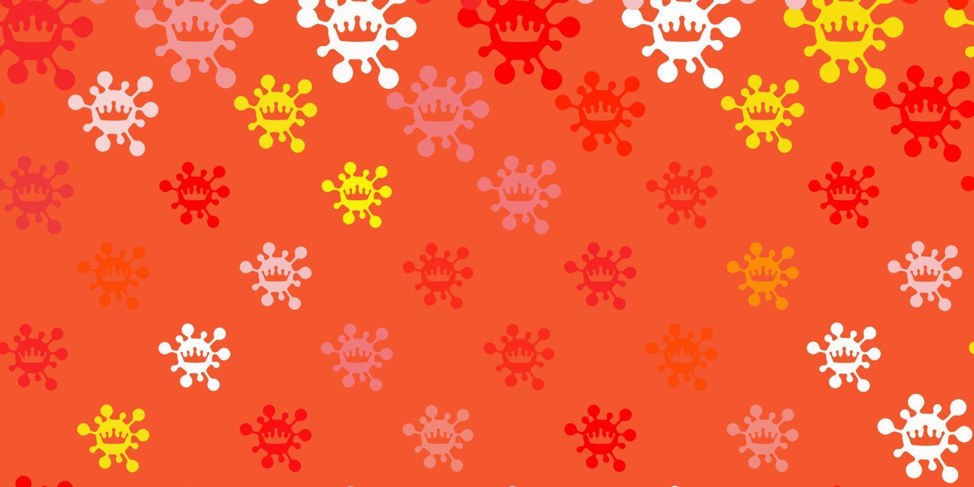 Light Orange vector pattern with coronavirus elements.