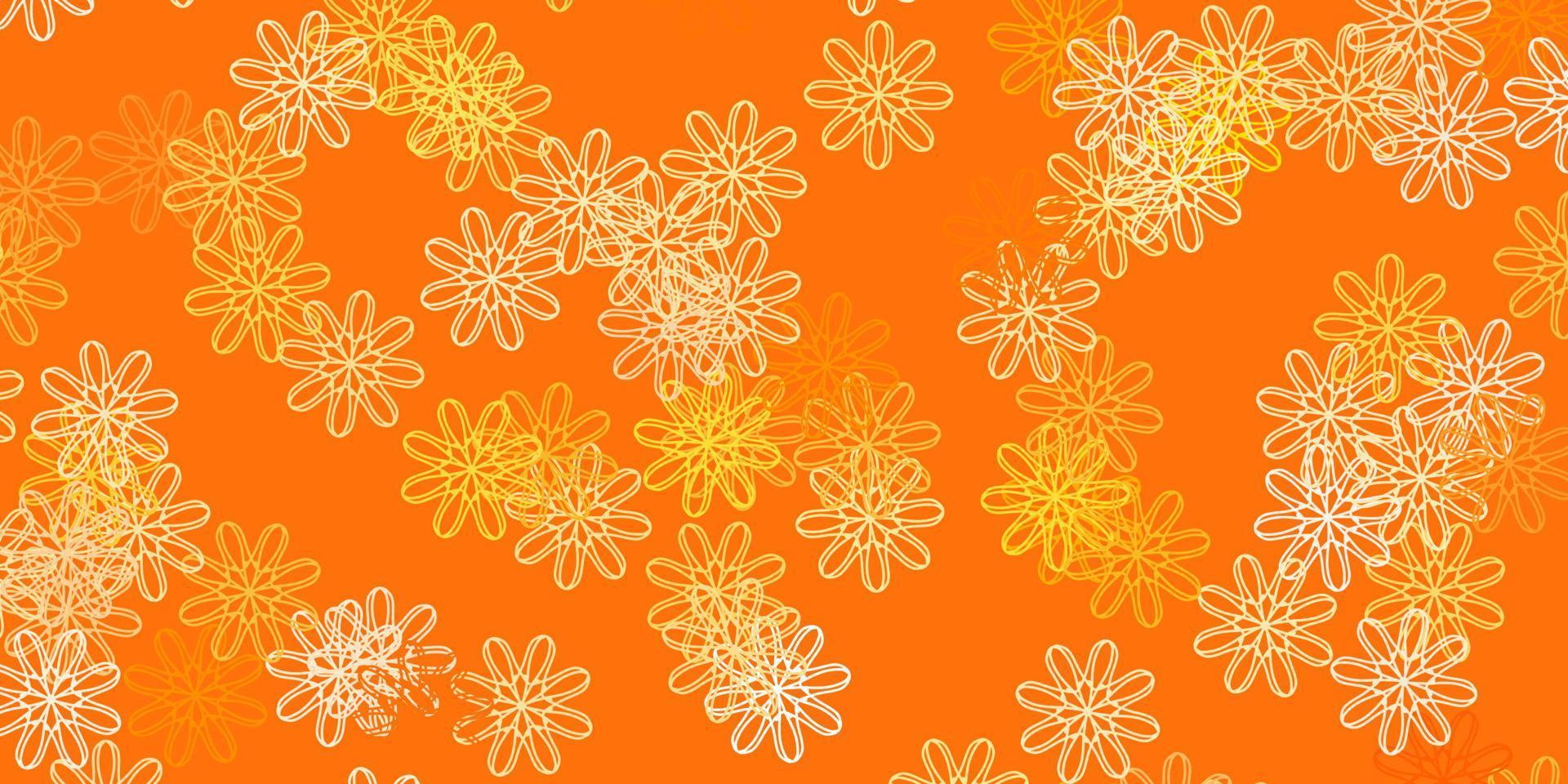 Telón de fondo natural de vector naranja claro con flores.