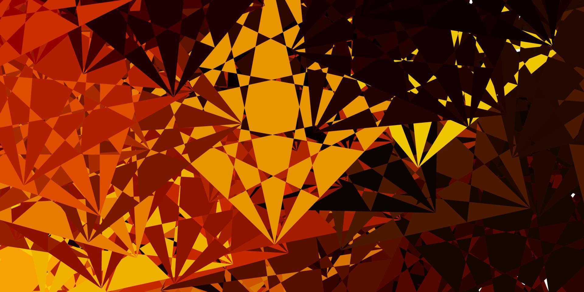 Dark Yellow vector texture with memphis shapes.