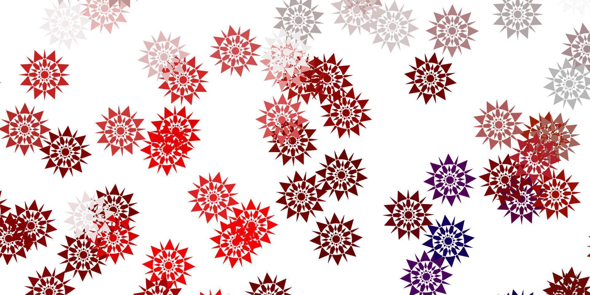 Light red vector background with christmas snowflakes.